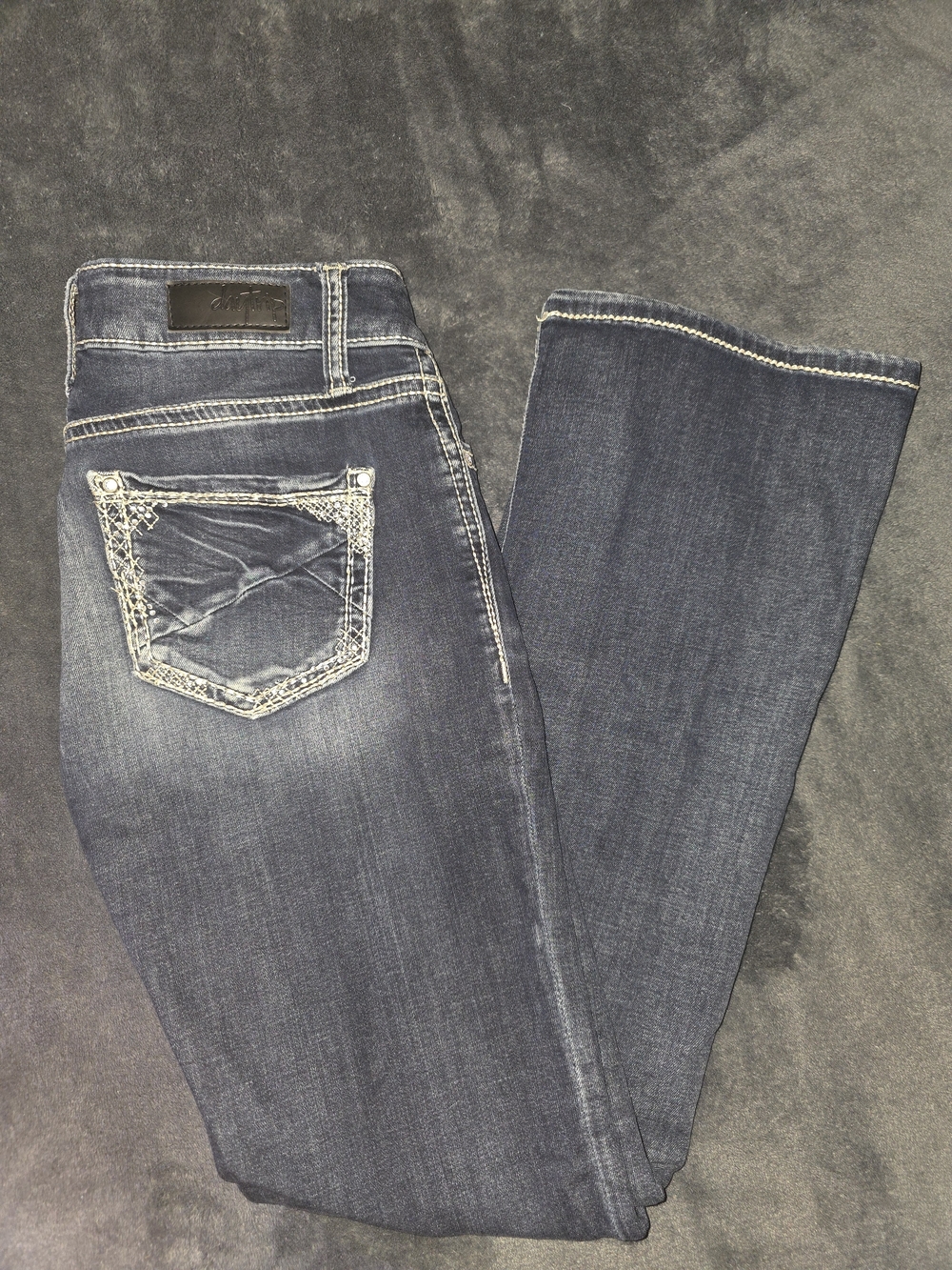 Daytrip Dark Blue Bootcut Jeans with Contrast Stitching